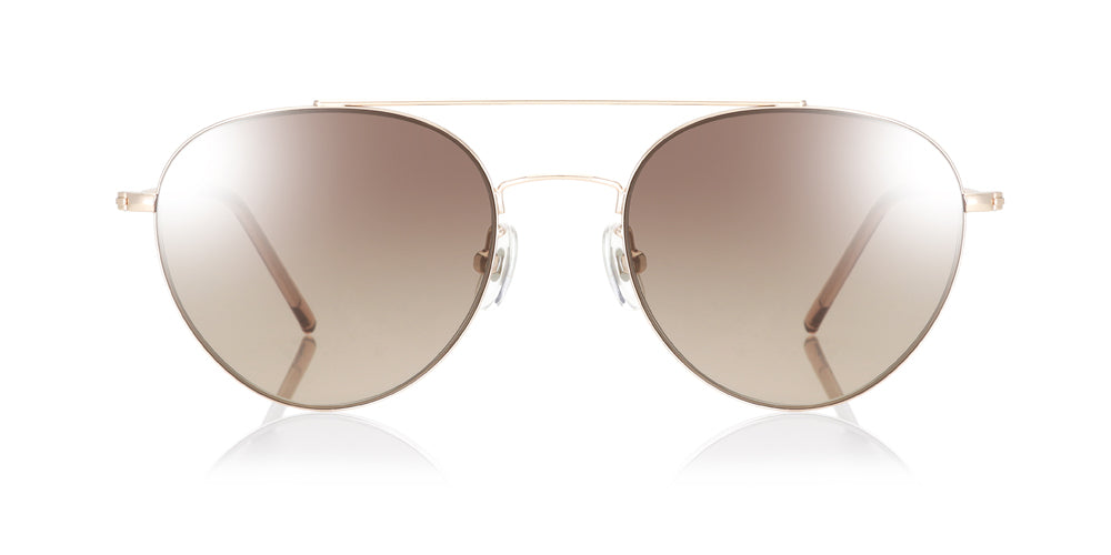 Copper Smoke on Gold Round Sunglasses incl. $0 High Index