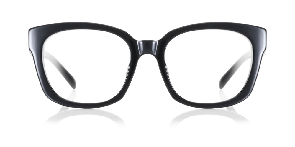 Black Wellington Glasses incl. $0 High Index Lenses with Saddle Bridge Nose  Bridge.