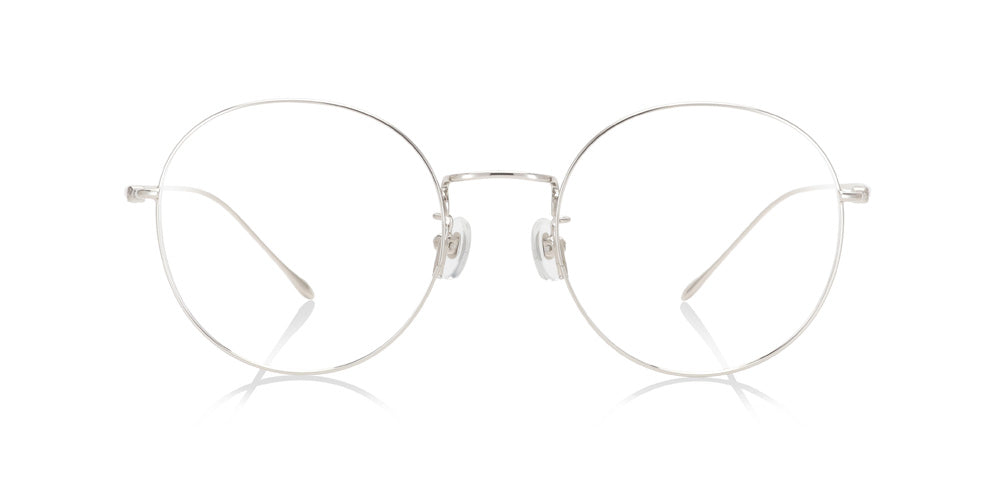 White Silver Round Glasses incl. $0 High Index Lenses with Adjustable Nose  Bridge