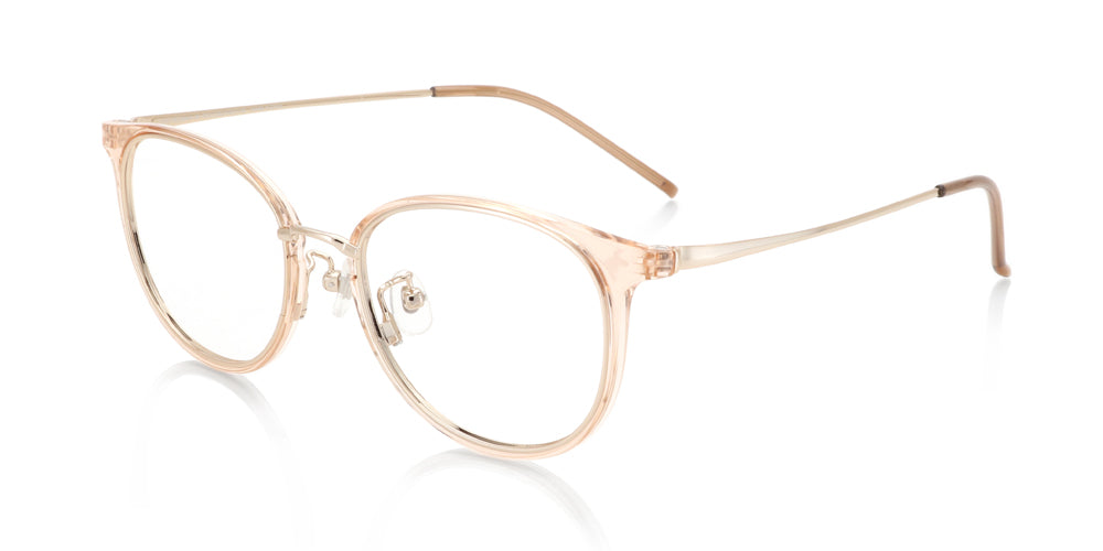 Peach on Gold Round Glasses incl. $0 High Index Lenses with