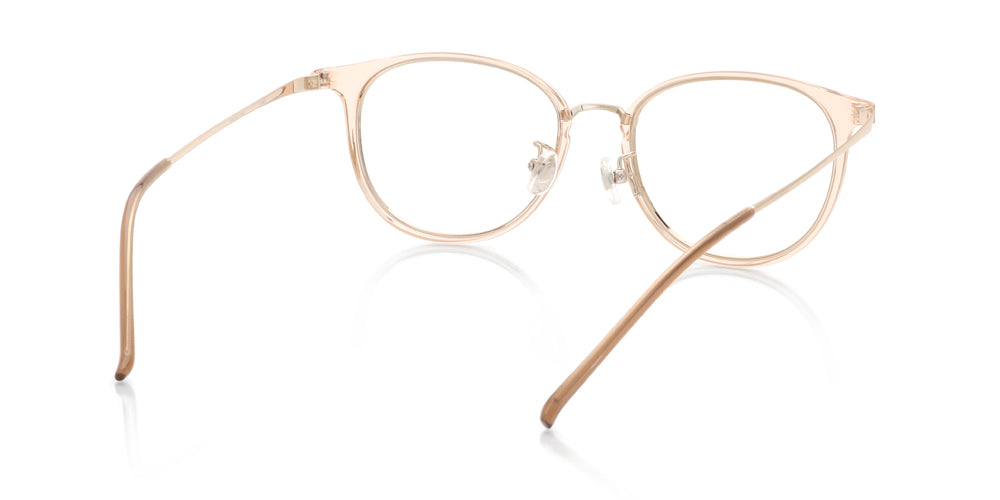 Peach on Gold Round Glasses incl. $0 High Index Lenses with