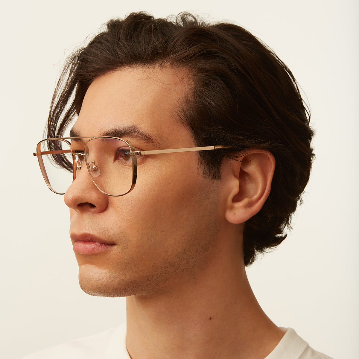 Prescription Glasses Thick Gold Frame Glasses Large Aviator Clear