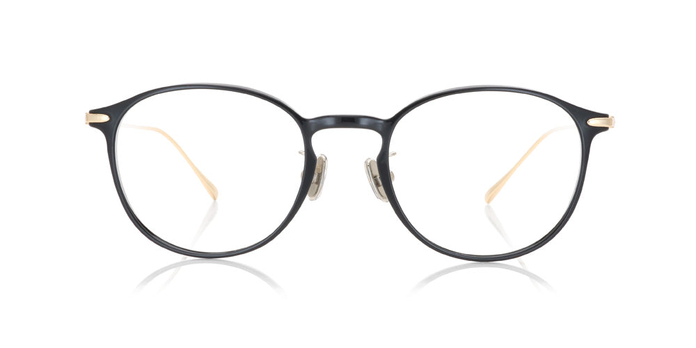 Onyx on Gold Round Glasses incl. $0 High Index Lenses with Adjustable Nose  Bridge