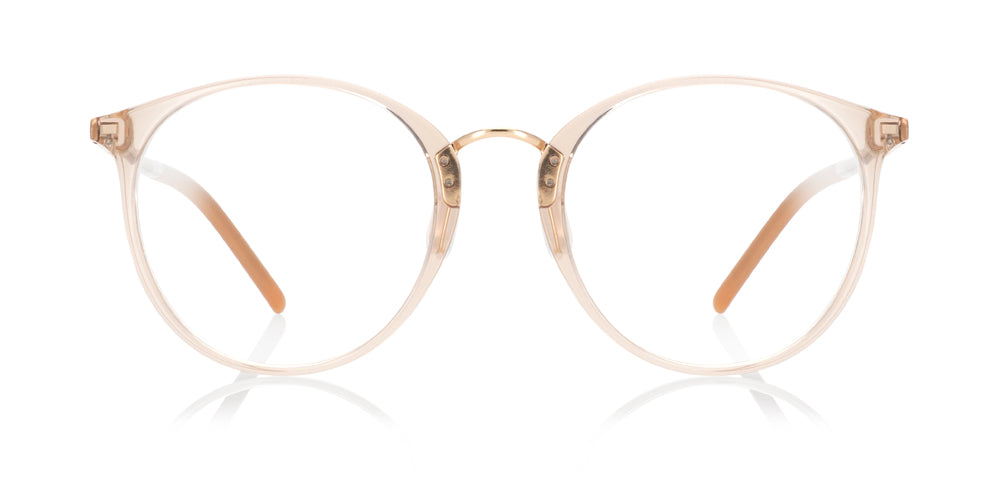 Pale Peach Round Glasses incl. $0 High Index Lenses with Adjustable Nose  Bridge