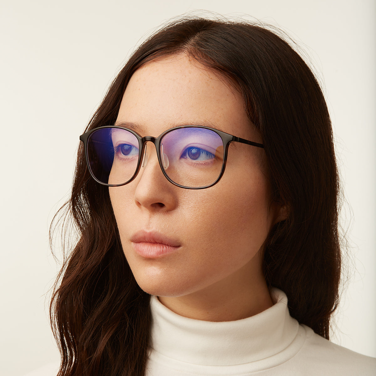 Sky Blue-Pink Hipster Silicone Oval Eyeglasses - 1120